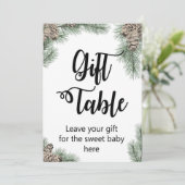 Winter Pinecone Baby shower Teken Maat 5x7" Kaart (Staand voorkant)