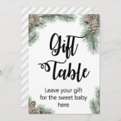 Winter Pinecone Baby shower Teken Maat 5x7" Kaart (Voorkant / Achterkant)