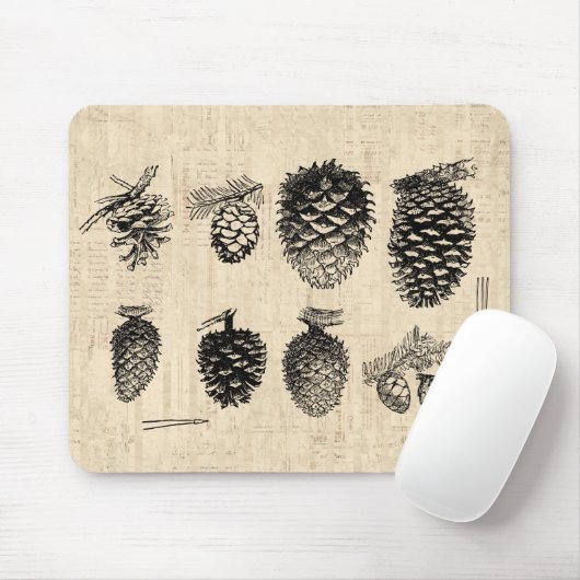 Winter Pinecones Mousepad Muismat (Met muis)