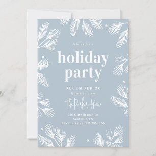 Winter Pines Editable Color Holiday Uitnodiging
