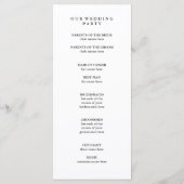 Winter Pines Wedding Programme Programma (Achterkant)
