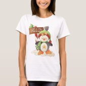Winter Pinguïn & Bird Chillin Kerstvakantie T-shirt (Voorkant)