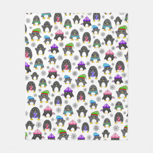 Winter Pinguïns Fleece Deken