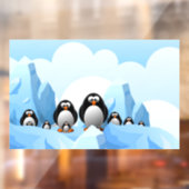 Winter Pinguins Window Cling Raamsticker (Vel 2)