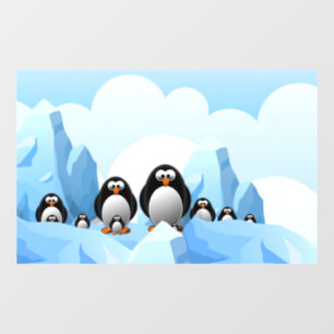 Winter Pinguins Window Cling Raamsticker
