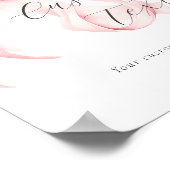 Winter Pink Bow Custom Text Table Sign Poster (Hoek)
