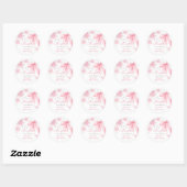 Winter Pink Bow Snowflakes Baby Shower Ronde Sticker (Vel)