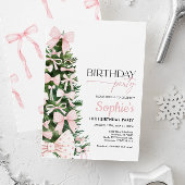 Winter Pink Coquette Bow Invitation Anniversaire