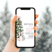 Winter Pink Coquette Bow Invitation Anniversaire