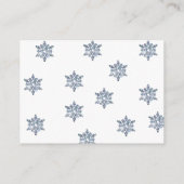 Winter Pink Silver Snowflake Diaper Raffle Informatiekaartje (Achterkant)