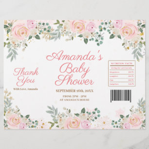 Winter Pink Snowflake Floral Chip Bag Wrapper Flyer