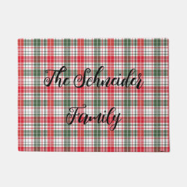 Winter Plaid Tartan Kerstvakantie Rood, Groen Deurmat