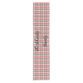 Winter Plaid Tartan Kerstvakantie Rood, Groen Korte Tafelloper