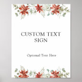 Winter Poinsettia Maatwerk Tekst Bord Poster (Voorkant)