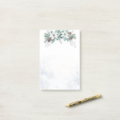Winter Poinsettia Pine Cones Kerstmis Post-it® Notes (Op bureau)