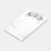 Winter Poinsettia Pine Cones Kerstmis Post-it® Notes (Schuin)