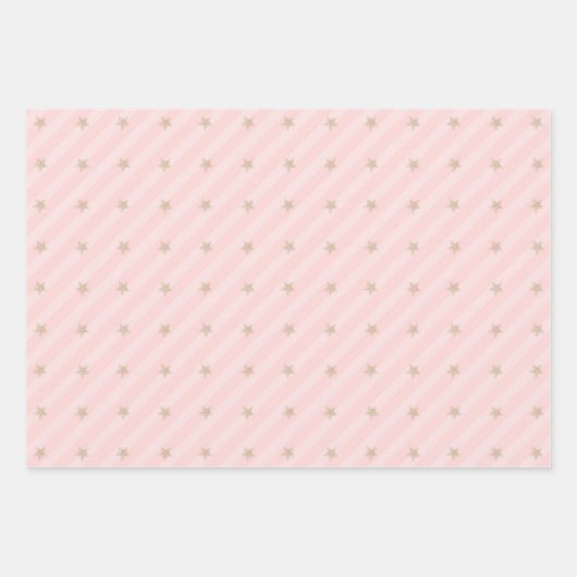 Winter Poinsettia Roze Groen pastel Kerstmis Inpakpapier Vel (Voorkant 3)