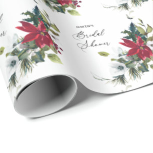 Winter Poinsettia Vrijgezellenfeest Cadeaupapier