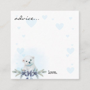 Winter Polar Beer Boy Baby shower Advies Kaarten