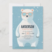 Winter Polar Beer Boy Verjaardagsfeest Kaart (Voorkant)
