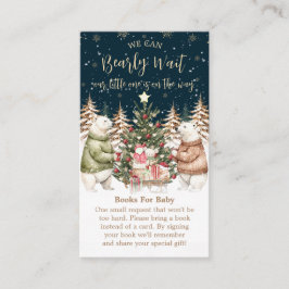 Winter Polar Beer Snowflake Baby shower Informatiekaartje