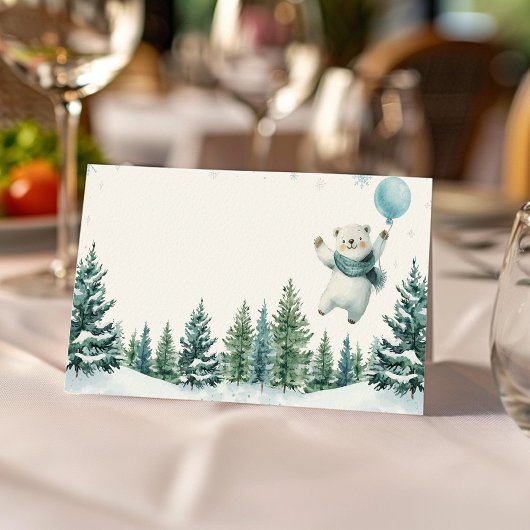 Winter Polar Beer Verjaardag Food Place Card