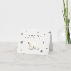 Winter Polar Beren Baby shower Bedankkaart