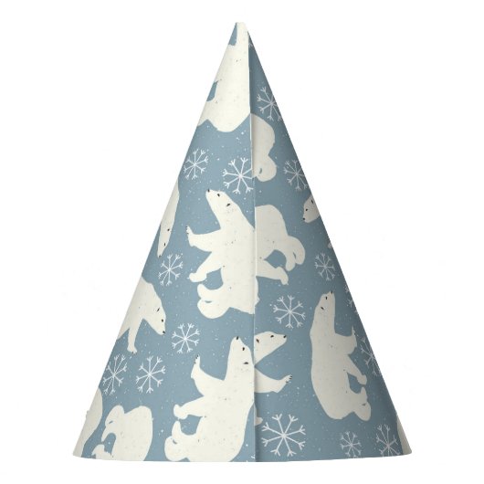 Winter Polar-Beren naadloos patroon + uw ideeën Feesthoedjes (Achterkant)