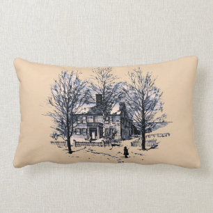 Winter Polyester Lumbar Pillow 13 x 21 inch Kussen