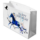 Winter Pony en Crow Horse Happy Birthday Groot Cadeauzakje (Achterkant Gekanteld)