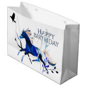 Winter Pony en Crow Horse Happy Birthday Groot Cadeauzakje (Voorkant Gekanteld)