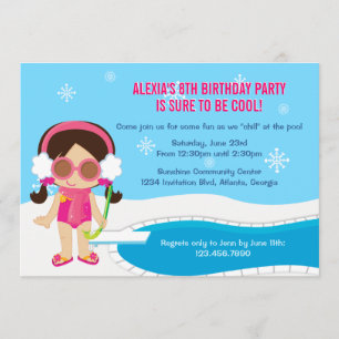 Winter Pool Party Invite Kaart