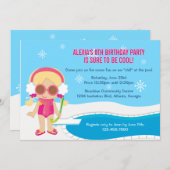Winter Pool Party Invite Kaart (Voorkant / Achterkant)