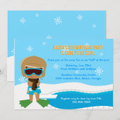 Winter Pool Party Invite Kaart (Voorkant / Achterkant)