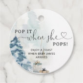 Winter Pop als ze baby shower-oormerk pop Bedankjes Labels (Voorkant)