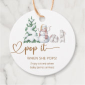 Winter Pop als ze baby shower pop Bedankjes Labels (Voorkant)