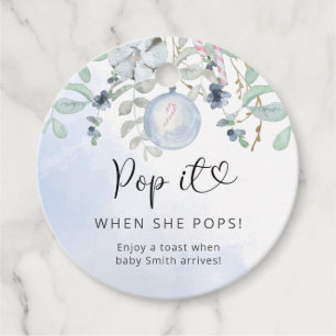 Winter Pop als ze baby shower pop Bedankjes Labels