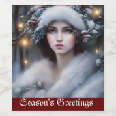Winter Princess Custom Holiday Wijn Etiket (Enkel label)