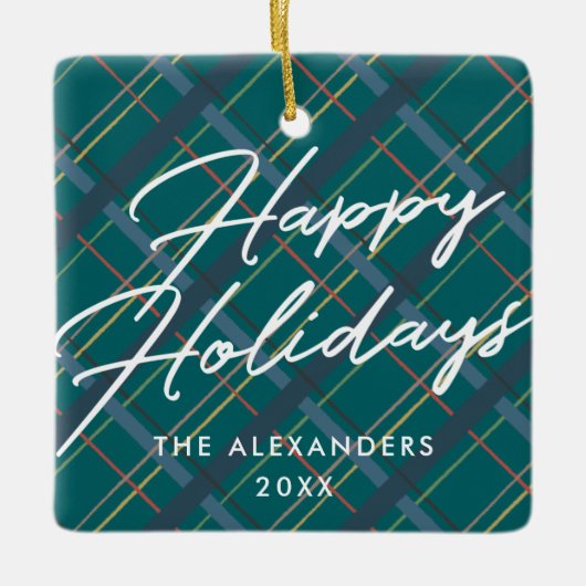 Winter Pset Prettige feestdagen Ornament - Green (Voorkant)