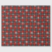 Winter Pset Snowflake Red Black Cadeaupapier (Vlak)