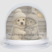 Winter Puppy and Kitten in Cozy Hats with Gift (Avant)