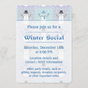 Winter Quilt Party Invitation Kaart