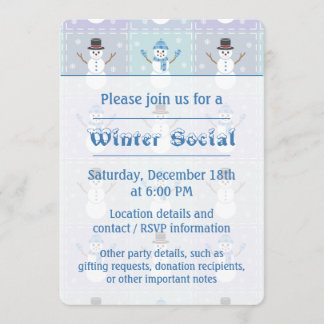 Winter Quilt Party Invitation Kaart