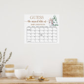 Winter Raad de Verwachte Datum kalender Poster (Keuken)