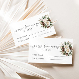 Winter raad eens hoeveel kussen bruidsspel informatiekaartje