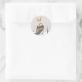 Winter rabbit fun Christmas Ronde Sticker (Tas)