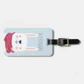 Winter Rabbit Personalized Bag Label | Sky Bagagelabel (Voorkant horizontaal)