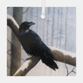 Winter Raven Forest Glas Ornament (Achterkant)