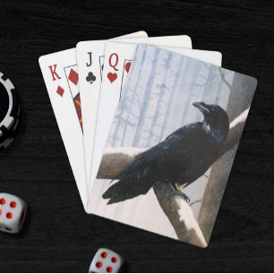 Winter Raven Forest Pokerkaarten