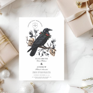 Winter Raven Gothic Wedding Kaart